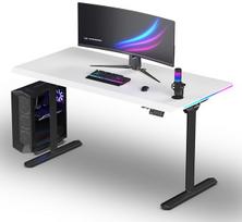Biurko Ultradesk Biurko dla gracza QUEST, 140x70cm, 72-120cm, czarno-biały | UD-QST-FRBB/DTWT | 8590274026308