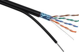 SOLARIX kabel Outdoor, FTP, Cat5E, drôt, PVC, Eca, box 305m, s ocelovým lankom - šedá | SXKD-5E-FTP-PE-SAM | 8595684701319