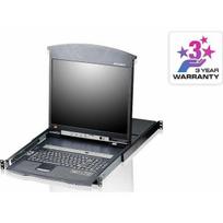 Przełącznik Aten Przełącznik KVM KL1508AM, TFT 43 cm, VGA, PS/2-USB przez Cat 5, 8 portów, niemiecki układ klawiatury | 14.01.6212 | 4719264642579