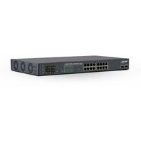 Switch InLine InLine® PoE++ Gigabit Network Switch 16 Port, 1Gb/s, 2x SFP, 48,26cm (19'' 1U, brackets incl.), Metal, fan control, w/display, password protection, 300 | 32316P | 4043718300686