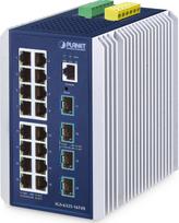 Switch Planet PLANET IP30 Industrial L3 16-Port Zarządzany Gigabit Ethernet (10/100/1000) Aluminium, Niebieski | IGS-6325-16T4X | 4711605287425