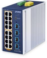 Switch Planet PLANET ndustrial L2+ 16-Port 10/100/1000T 802.3at PoE + 4-Port 10G SFP+ Managed Ethernet Switch Zarządzany L2+ Gigabit Ethernet (10/100/1000) Obsługa PoE Aluminium, Niebieski | IGS-4215-16P4X | 4711605288637