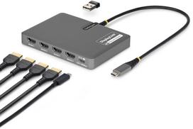 Stacja/replikator StarTech STARTECH.COM USB-C do 4-Monitor Workstation Adapter 4K 60Hz HDMI 140W PD Passthrough USB dla klawiatury i myszy TAA | QUAD-USB-HDMI-ADAPT | 0065030915830