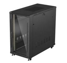 19" 22U 600x1200 black floor-standing rack cabinet with glass doors (flat pack) | FF01-6222-12B | 5901969447187