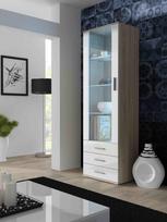 Cama display cabinet SOHO S1 sonoma oak/white gloss | SOHOWITS1 DS/BI | 5903815003042