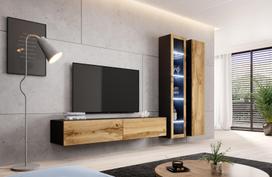 Cama living room cabinet set VIGO 3 black/wotan oak | VIGO3 CZ/W