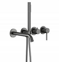 5039-411-61 / KFA / MOZA /  ZESTAW WANNOWY PODTYNKOWY Z BATERIĄ 3-OTW, 2-FUNK GUN METAL GREY PVD / | 5907571505680 | 5907571505680