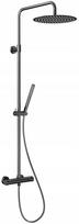 Zestaw prysznicowy KFA 5736-921-61 / MOZA / DESZCZOWNIA WANNOWA Z DŁUŻSZYM DRĄŻKIEM, Z BATERIĄ NATRYSKOWĄ TERMOSTATYCZNĄ, GUN METAL GREY PVD | 5907571570800 | 5907571570800