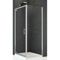 Novellini Kali ścianka boczna F68 do kompletowania z drzwiami G,S,2P, wys. 195 cm, szkło 6mm przejrzyste, profil srebrny | KALIF68-1B | 8013232371772