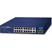 Switch Planet PLANET 16-Port GE 802.3at + 2-Port GE + 2-Port 1000X SFP | GSD-2022P | 4711605285582
