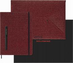Moleskine Zestaw kolekcjonerski MOLESKINE Shine, teczka + pióro wieczne Kaweco + niedatowany planer, metaliczny czerwony | MS-8858938 | 8056598858938