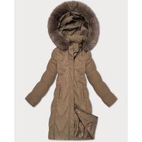 Moteriška žieminė striukė su gobtuvu J Style kupranugario spalvos (16M9201-84)