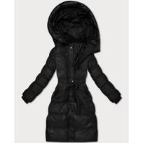 Dygsniuota žieminė striukė su diržu J Style juoda (5M3253-392)