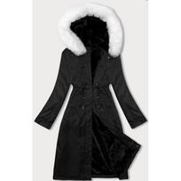 Moteriška žieminė parka su kailiuku S'West juoda-balta (R558-1026)