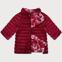 Dvipusė plus size moteriška striukė su 3/4 rankovėmis Minority raudona/gėlėta (M23-7010-16)