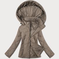 Plona dygsniuota moteriška striukė su gobtuvu J Style smėlio spalvos (16M9250-62)