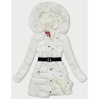 Pūkinė žieminė moteriška striukė ecru (2M-007)