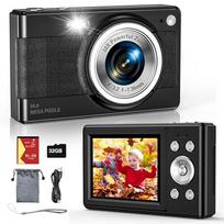 Skaitmeninis fotoaparatas 56MP FHD 1080P fotoaparatas vaikams, 16X, 32GB, juodas