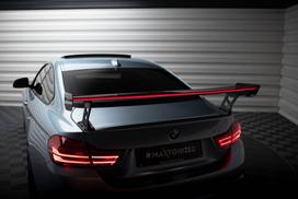 Maxton Design Carbon Spoiler With External Brackets Uprights + LED BMW 4 F32 / 4 F32 M-Pack Coupe CF-BM-4-F32-WING5-EXT-245-P+LED