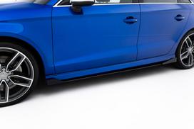 Maxton Design Street Pro Side Skirts Diffusers + Flaps Audi S3 / A3 S-Line Sedan 8V AUS33SCNC-SD1BRB+SF1G