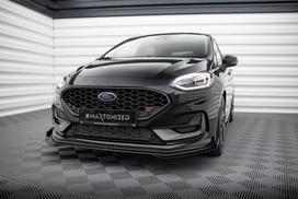 Maxton Design Street Pro Front Splitter + Flaps Ford Fiesta ST Mk8 Facelift FOFI8FSTCNC-FD1BRB+FSF1G
