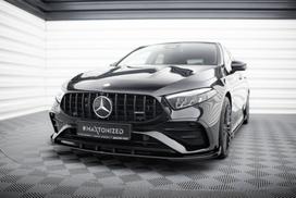 Maxton Design Street Pro Front Splitter + Flaps Mercedes-AMG A35 W177 Facelift MEA177F35CNC-FD1BRB+FSF1G
