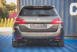 Maxton Design Rear Valance + Exhaust Ends Imitation Peugeot 308 SW Mk2 PE-308-2F-SW-RS1G+BLACK