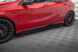 Maxton Design Street Pro Side Skirts Diffusers + Flaps Mercedes-Benz A 45 AMG W176 Facelift MEA176FAEROCNC-SD1BRB+SF1G