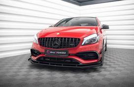 Maxton Design Street Pro Front Splitter + Flaps Mercedes-Benz A 45 AMG Aero W176 Facelift MEA176FAEROCNC-FD1BRB+FSF1G