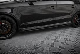 Maxton Design Street Pro Side Skirts Diffusers V.1 + Flaps Audi RS3 Sedan 8V Facelift AURS38VFSCNC-SD1BRB+SF1G