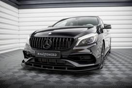 Maxton Design Street Pro Front Splitter + Flaps Mercedes-Benz A AMG-Line W176 Facelift MEA176FAMGLINECNC-FD1BRB+FSF1G