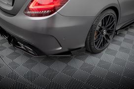 Maxton Design Street Pro Rear Side Splitters + Flaps Mercedes-AMG C63 Sedan / Estate W205 Facelift MEC205F63CNC-RSD1BRB+RSF1G