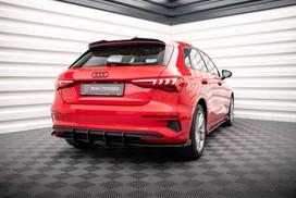 Maxton Design Street Pro Rear Valance + Flaps Audi A3 Sportback 8Y AUA38YCNC-RS1B+BRBI+RSF1G