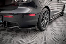 Maxton Design Street Pro Rear Side Splitters + Flaps Mazda 3 MPS Mk1 US-Spec Version MA3MPS1CNC-RSD1BRB+RSF1G