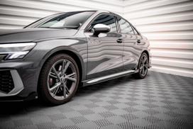 Maxton Design Street Pro Side Skirts Diffusers + Flaps V.1 Audi S3 / A3 S-Line 8Y / 8Y Facelift AUA38YSLINECNC-SD1BRB+SRF1G