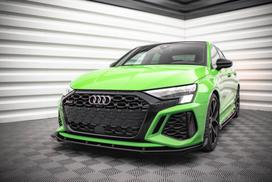 Maxton Design Street Pro Front Splitter V.1 + Flaps Audi RS3 8Y AURS38YCNC-FD1BRB+FSF1G