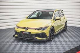 Maxton Design Street Pro Front Splitter + Flaps Volkswagen Golf GTI Clubsport Mk8 VWGO8GTICSCNC-FD1BRB+FSF1G