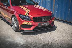 Maxton Design Street Pro Front Splitter + Flaps Mercedes-AMG C43 / AMG-Line Coupe C205 MEC20543AMGCNC-FD1BRB+FSF1G