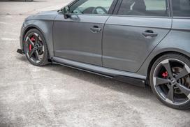 Maxton Design Street Pro Side Skirts Diffusers + Flaps Audi RS3 8V Sportback AURS38VCNC-SD2BRB+SRF1G