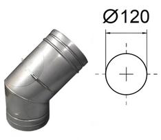 Išleidimo anga 45° su valymo liuku. D-120 mm.