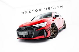 Maxton Design Street Pro Front Splitter + Flaps Audi RS3 Sedan 8Y Facelift AURS38YFSCNC-FD1B+FSF1G