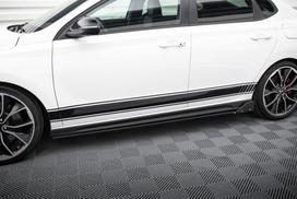 Maxton Design Side Skirts Diffusers V.5 + Flaps Hyundai I30 N / N-Line Hatchback / Fastback Mk3 / Mk3 Facelift HY-I30-3-N-SD5G+SF