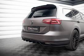 Maxton Design Rear Splitter (with vertical bars) Volkswagen Passat Sedan / Variant B8 VW-PA-B8-RLINE-RSD2G+RD1G