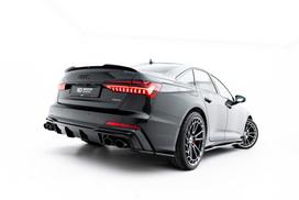 Maxton Design Rear Valance + Exhaust Ends Imitation Audi A6 S-Line / S6 C8 / C8 Facelift AU-A6-C8-SLINE-RS1G+RS1RG+BLACK