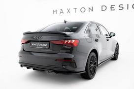 Maxton Design Rear Splitter (with vertical bars) Audi A3 Sedan 8Y AU-A3-8Y-S-RD1G+RD2G