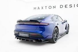 Maxton Design Rear Splitter (with vertical bars) Porsche Taycan Turbo S Mk1 PO-TAY-1-TURBO-S-RD1G+RD2G