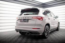 Maxton Design Rear Splitter (with vertical bars) Skoda Karoq Sportline Mk1 Facelift SK-KA-1F-SL-RD1G+RD2G