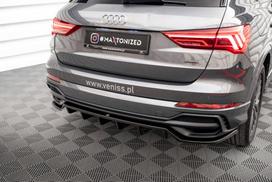 Maxton Design Rear Splitter (with vertical bars) Audi Q3 S-Line SUV F3 AU-Q3-2-SLINE-RD1G+RD2G