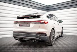 Maxton Design Rear Splitter (with vertical bars) Audi Q4 e-tron Sportback S-line Mk1 AU-Q4-ETRON-1-SB-RD1G+RD2G