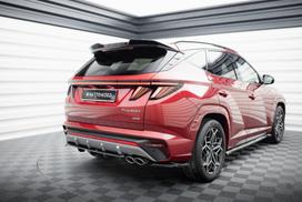 Maxton Design Rear Splitter (with vertical bars) Hyundai Tucson N-Line Mk4 HY-TU-4-NLINE-RSD1G+RD1G